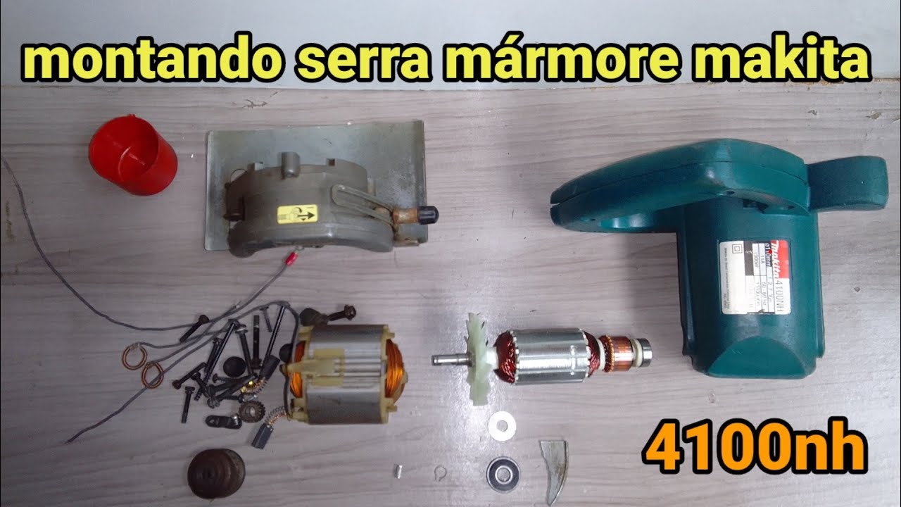 montando serra mármore makita, makita 4100nh, 4100nh, como montar makita, makita antiga,