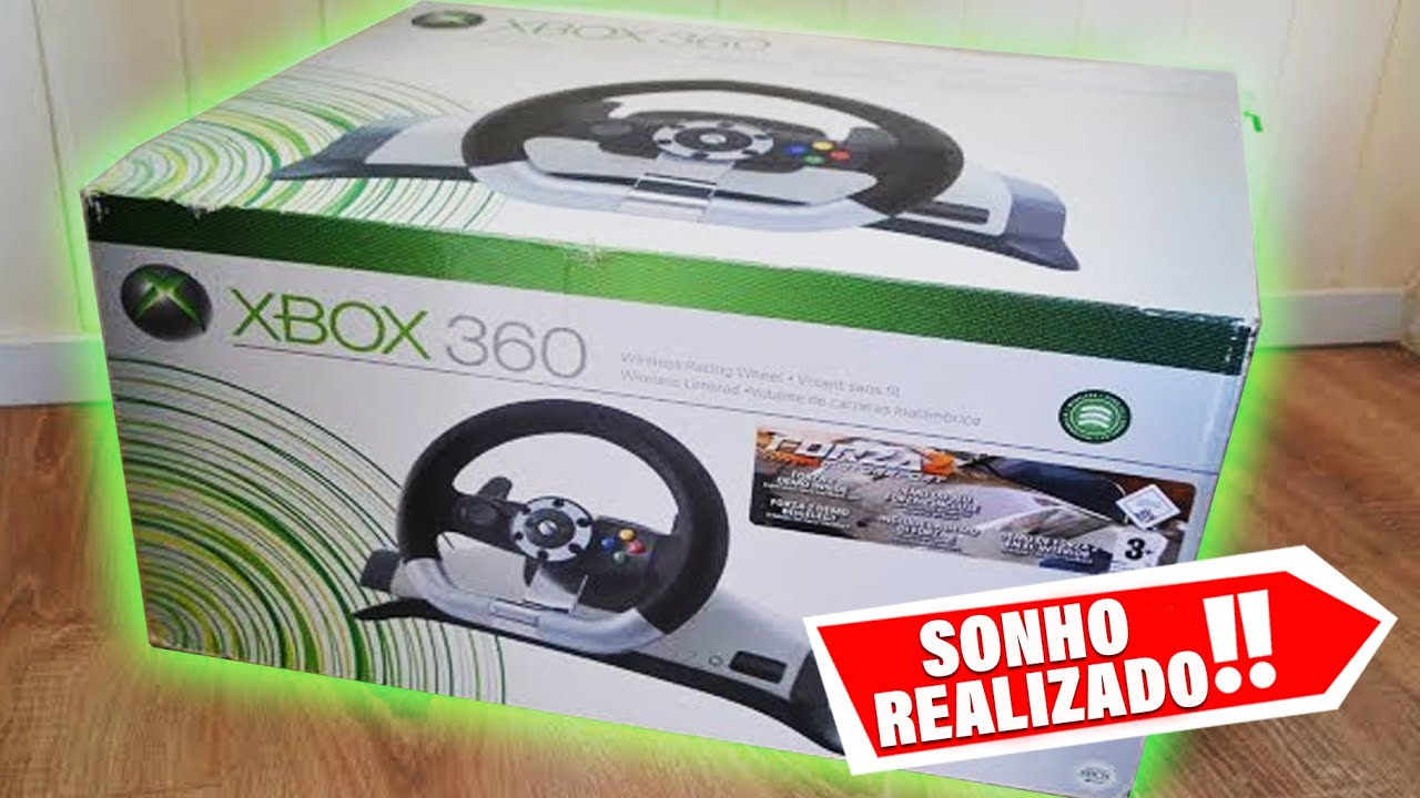 Volante ORIGINAL Xbox 360 RARIDADE! Force Feedback INSANO!