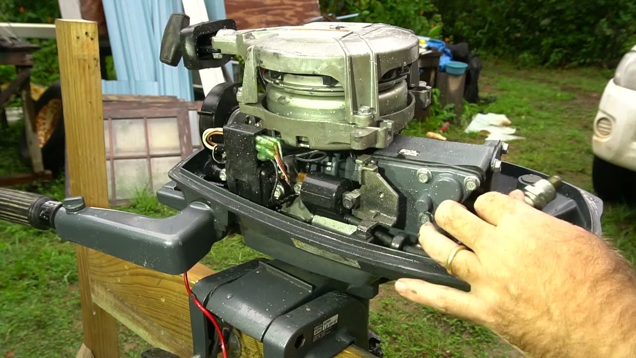 Saving a drowned outboard motor (rolled my boat trying to catch a turtle)