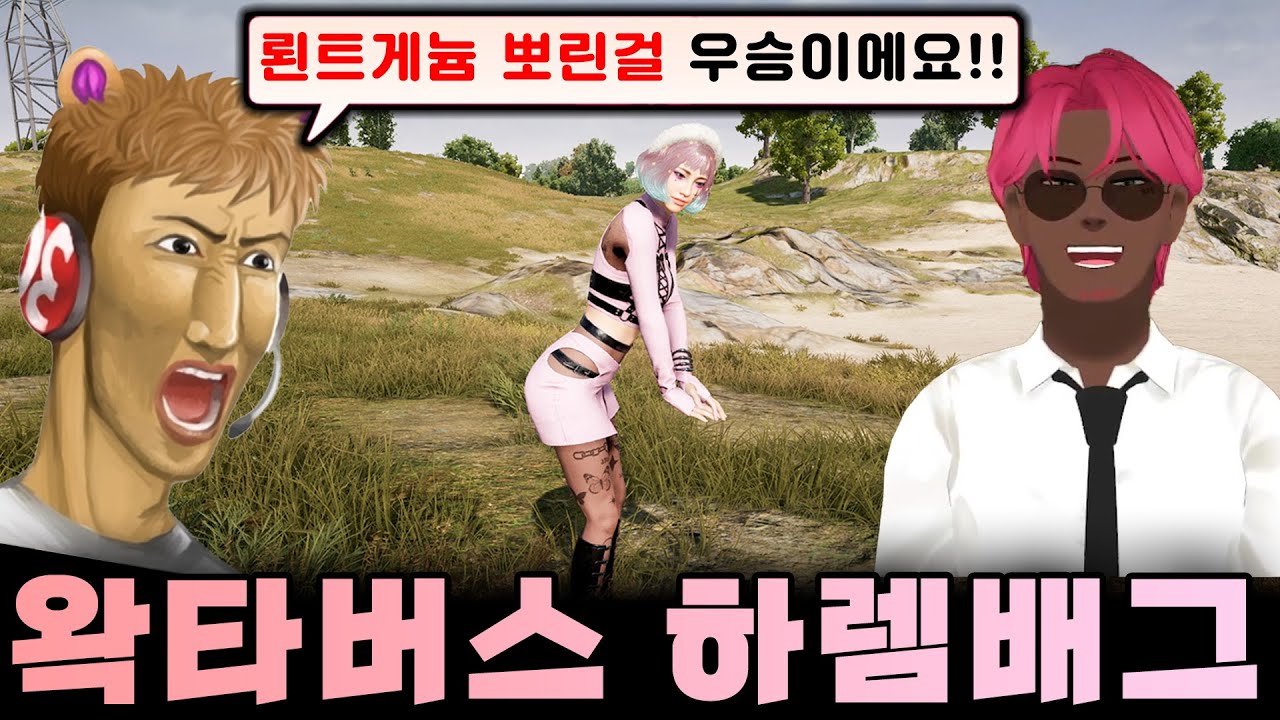배그 우왁굳님 하렘배그 대회에서 뢴트게늄님 우승시켜 드렸습니다