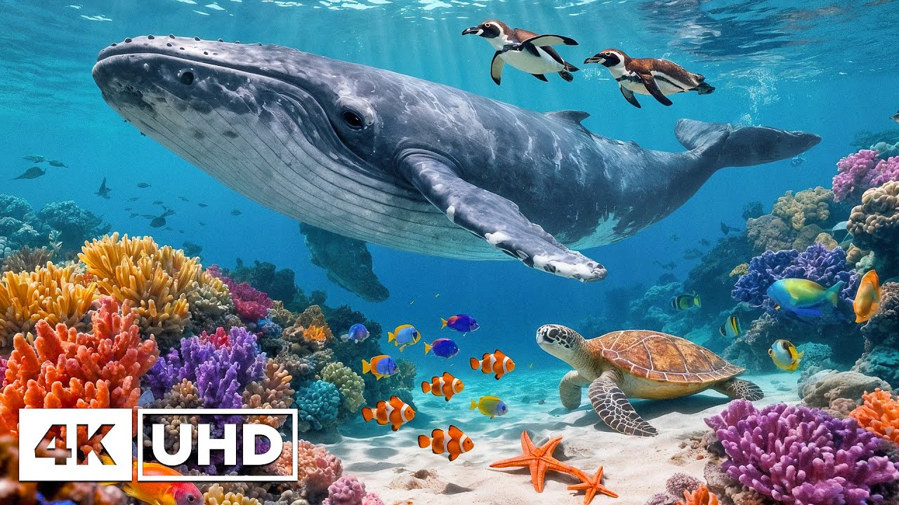 Аквариум мечты 4K — Спокойное плавание рыб и кораллов с естественными звуками аквариума для сна.