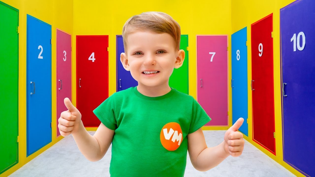 10 kolorowych drzwi wyzwanie 💚 Bajki dla dzieci po polsku | Vania Mania PL
