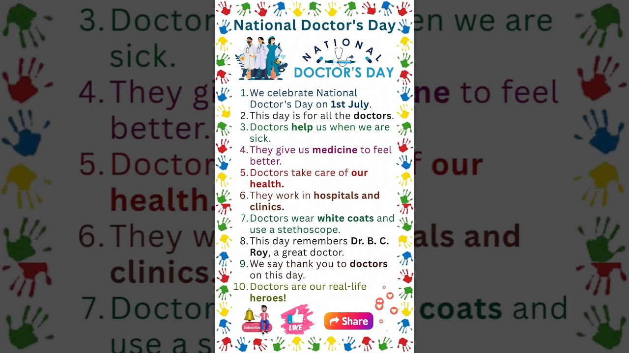 10 Lines on National Doctor's Day | Essay on National Doctors Day | Speech on National Doctors Day