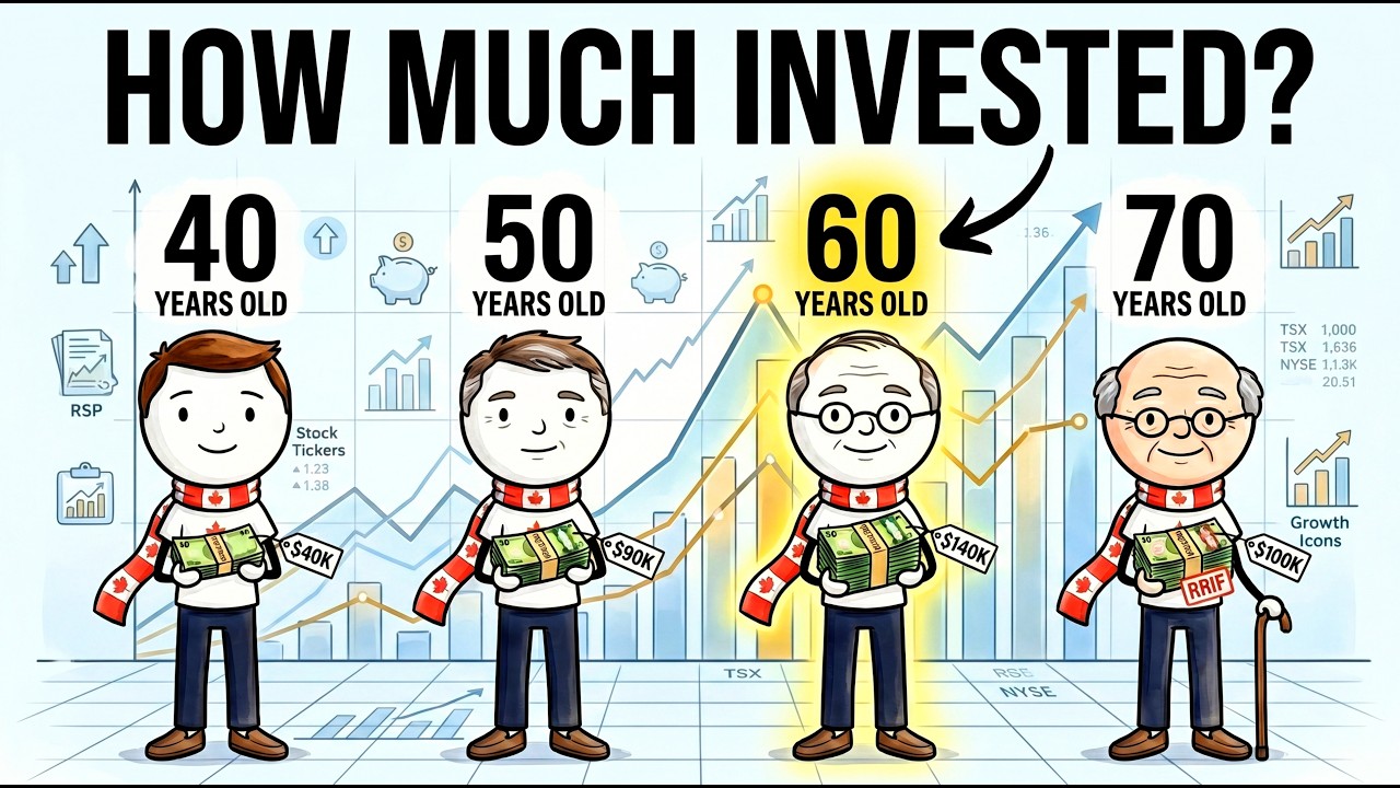 The Average Canadian's Investment Portfolio at 40, 50, 60, and 70