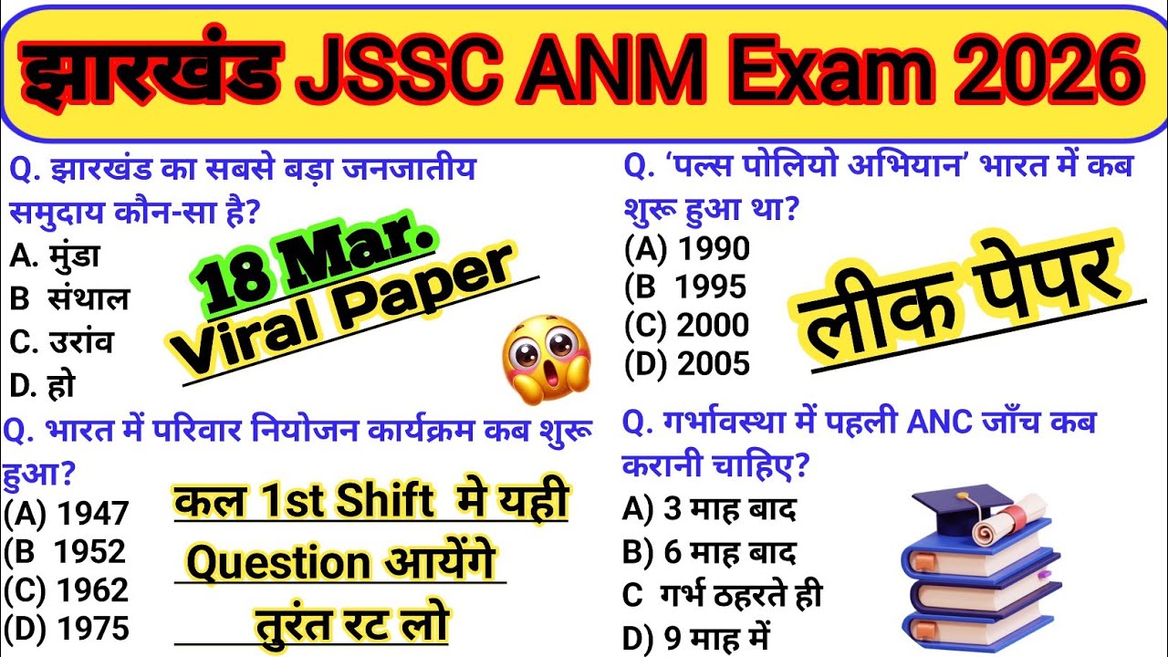 Jharkhand Anm Exam 2026😱Paper Analysis/ANM Classes/Paper Solution/Previous Year Question/Nursing#anm