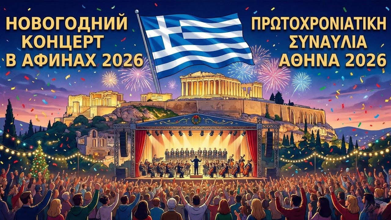  Мои первые впечатления на живом  новогоднем  концерте. Греция / Афины.