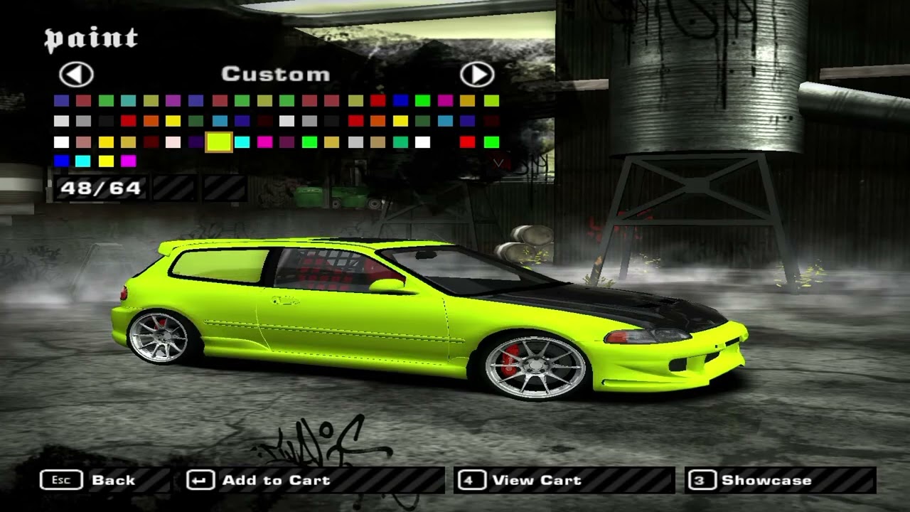 Honda Civic Si Customization and Gameplay Need For Speed Most Wanted Hard+