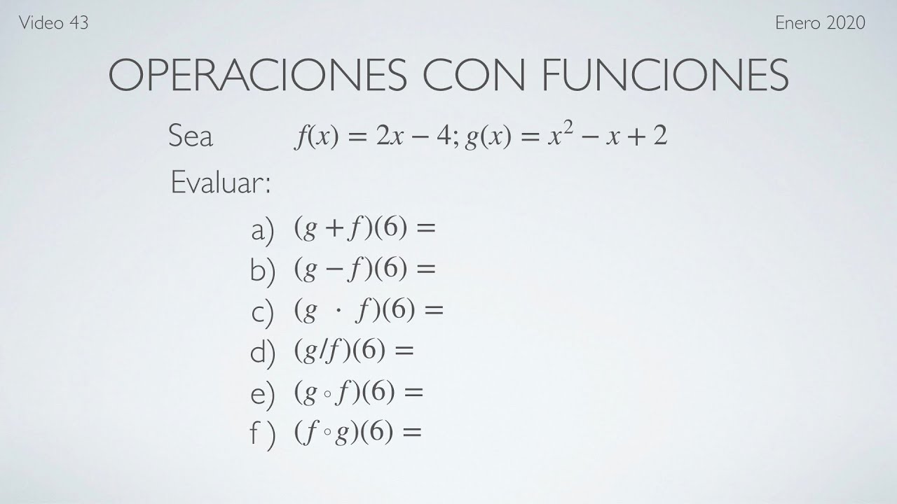 OPERACIONES CON FUNCIONES