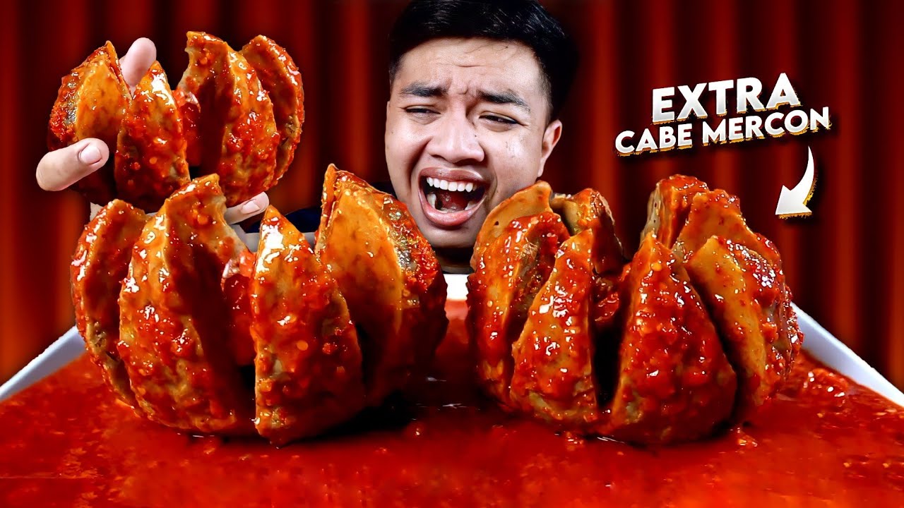 MUKBANG BAKSO BOGEM MEKAR JUMBO SIRAM CABE LAVA MERCON | ASMR BAKSO PEDAS