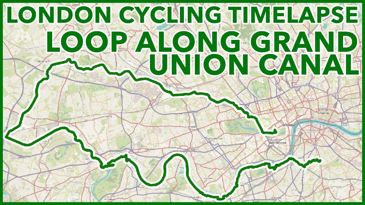 Loop Along Grand Union Canal - London Cycling Timelapse