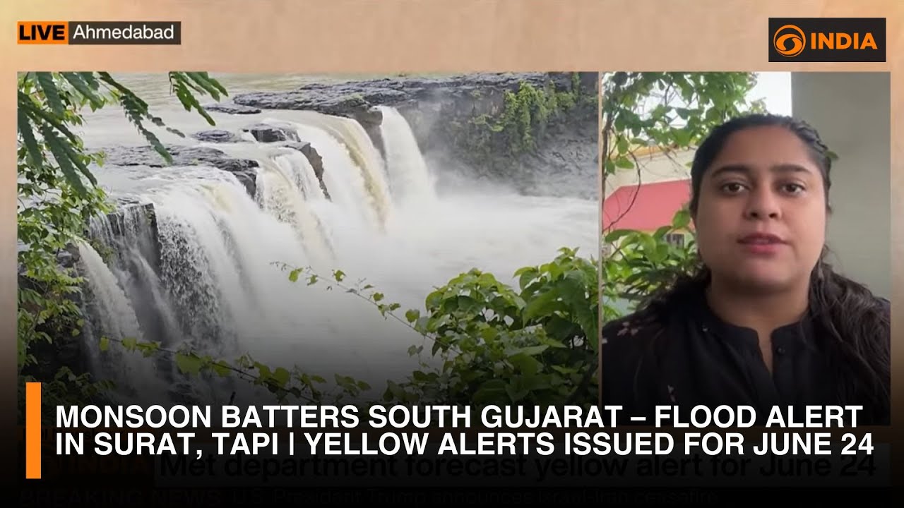 Monsoon Batters South Gujarat &ndash; Flood Alert in Surat, Tapi | Yellow Alerts Issued for June 24