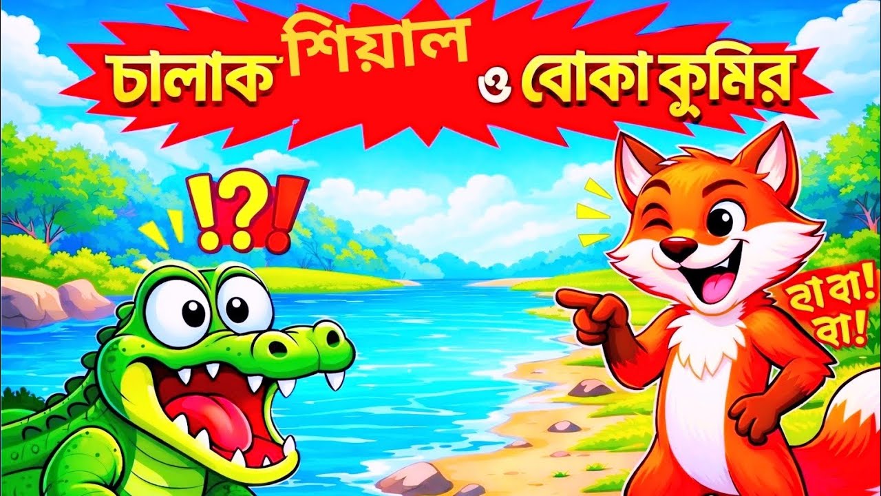 চালাক শিয়াল ও বোকা কুমির। Rupkothar Golpo । Bangla cartoon। বাংলা কার্টুন