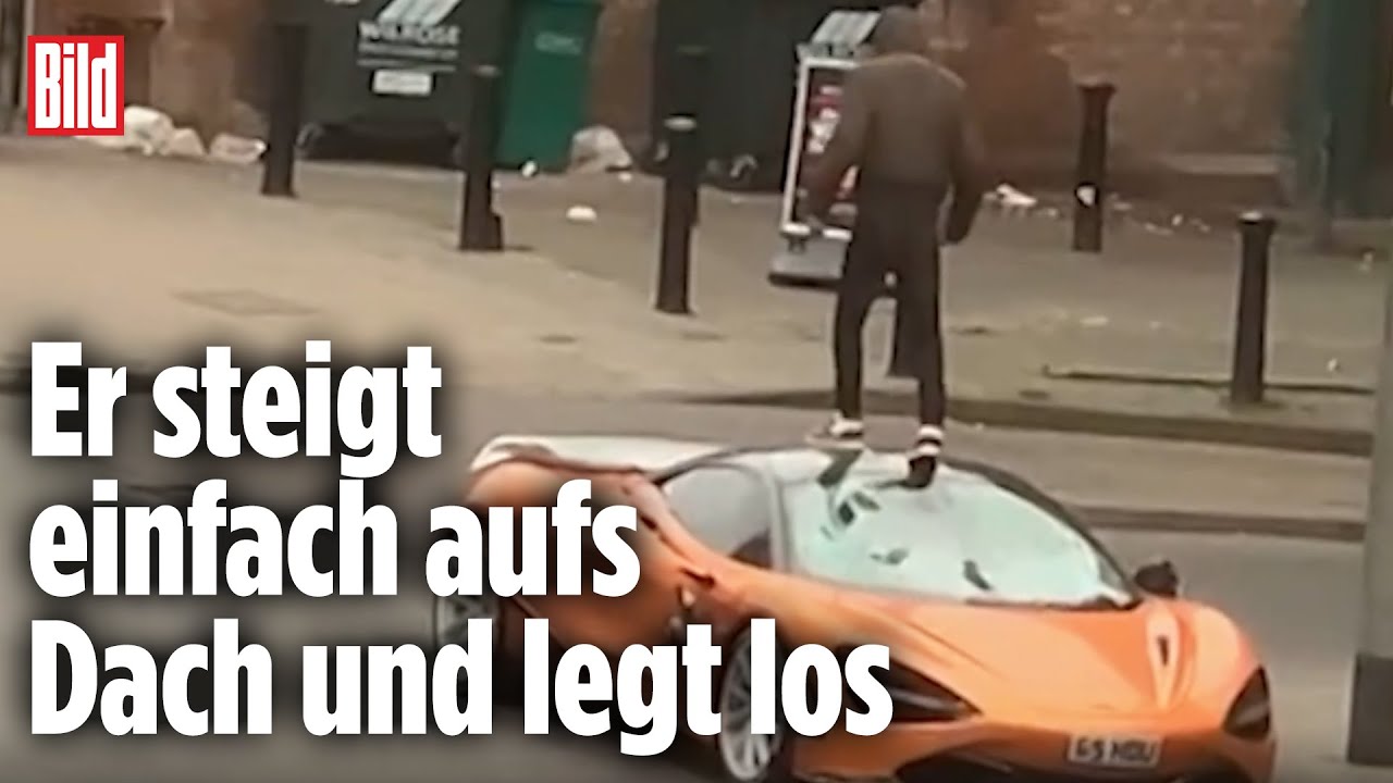 Vandalismus-Attacke: Passant trampelt 250.000-Euro-McLaren zu Schrott