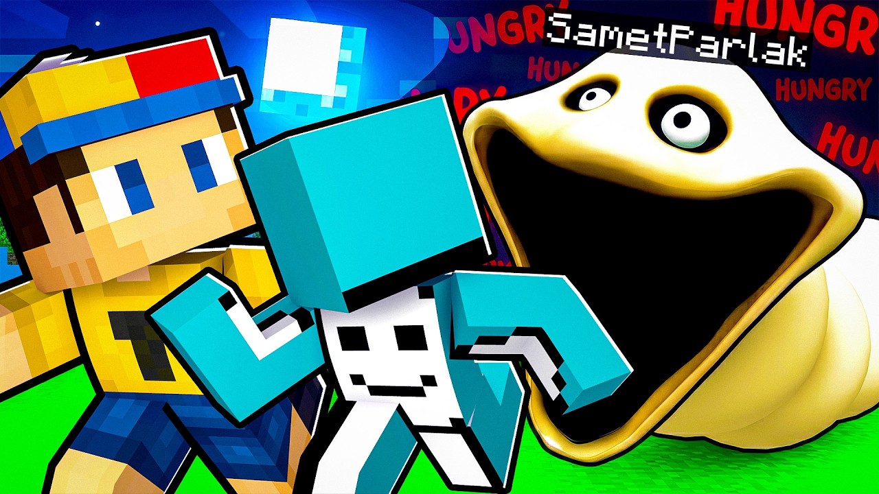 Arkadaşlarımı HUNGRY WORM&rsquo;e D&ouml;n&uuml;şerek Trolledim !! - Minecraft