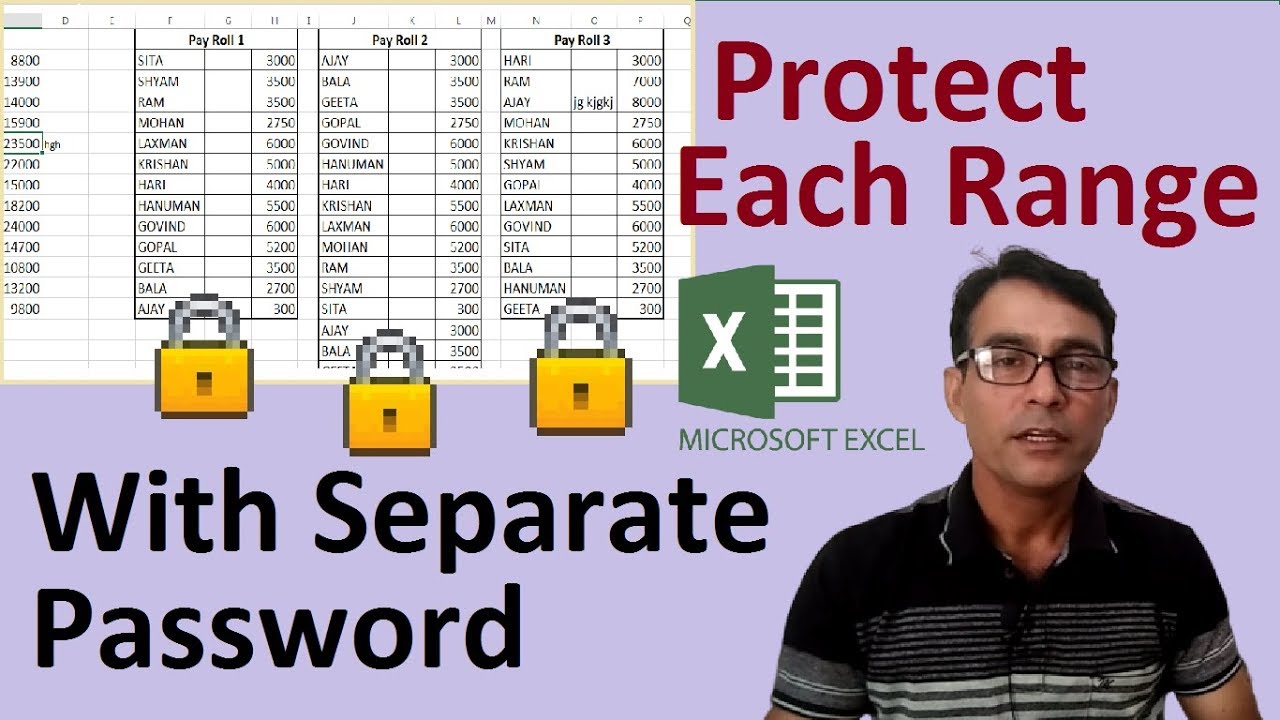 How To Lock Individual Cells range and Protect Sheets In Excel in hindi