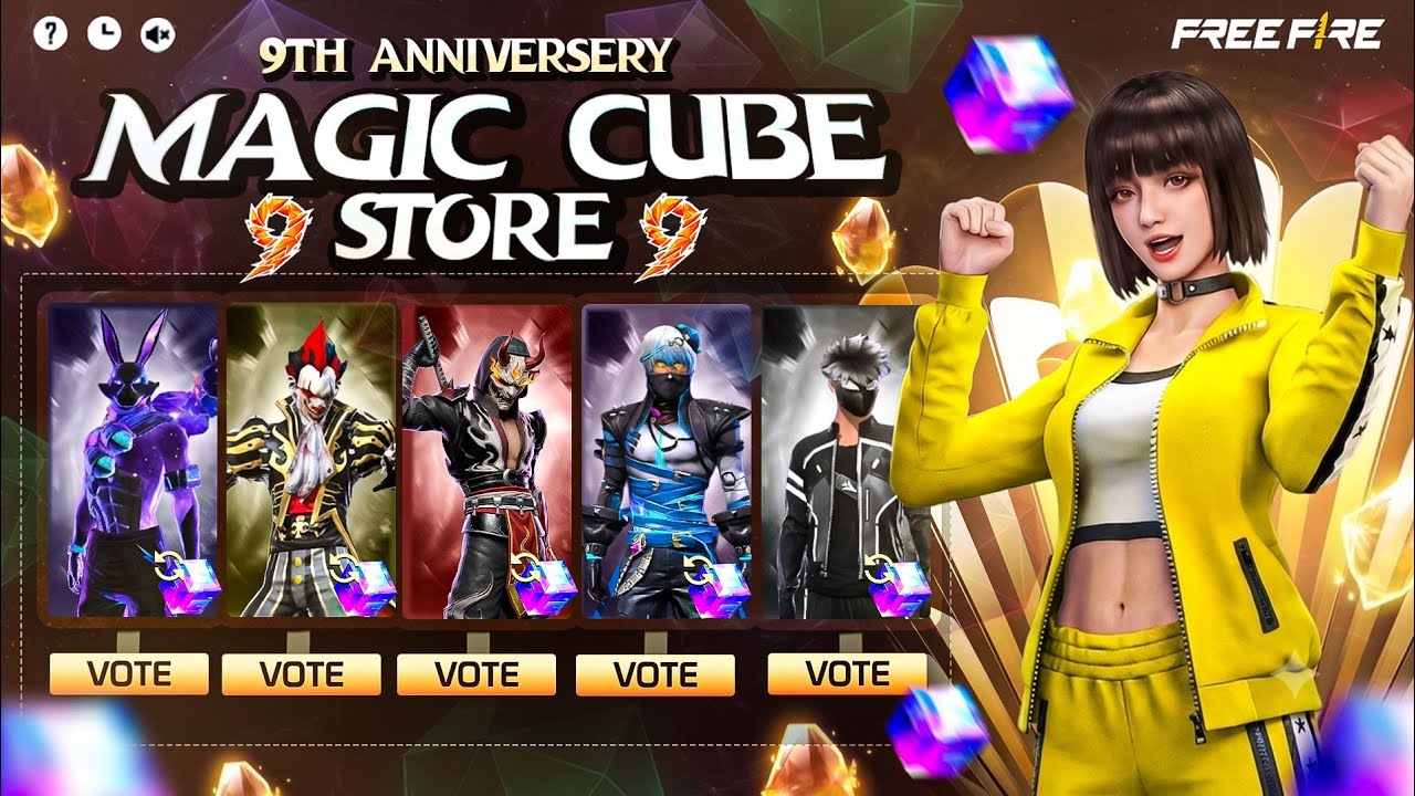 9TH ANIVERSERY🤩VOTING FREE FIRE || SPECIAL MAGIC CUBE STOR UPDATE FF  || FREE FIRE NEW EVENT TODAY 
