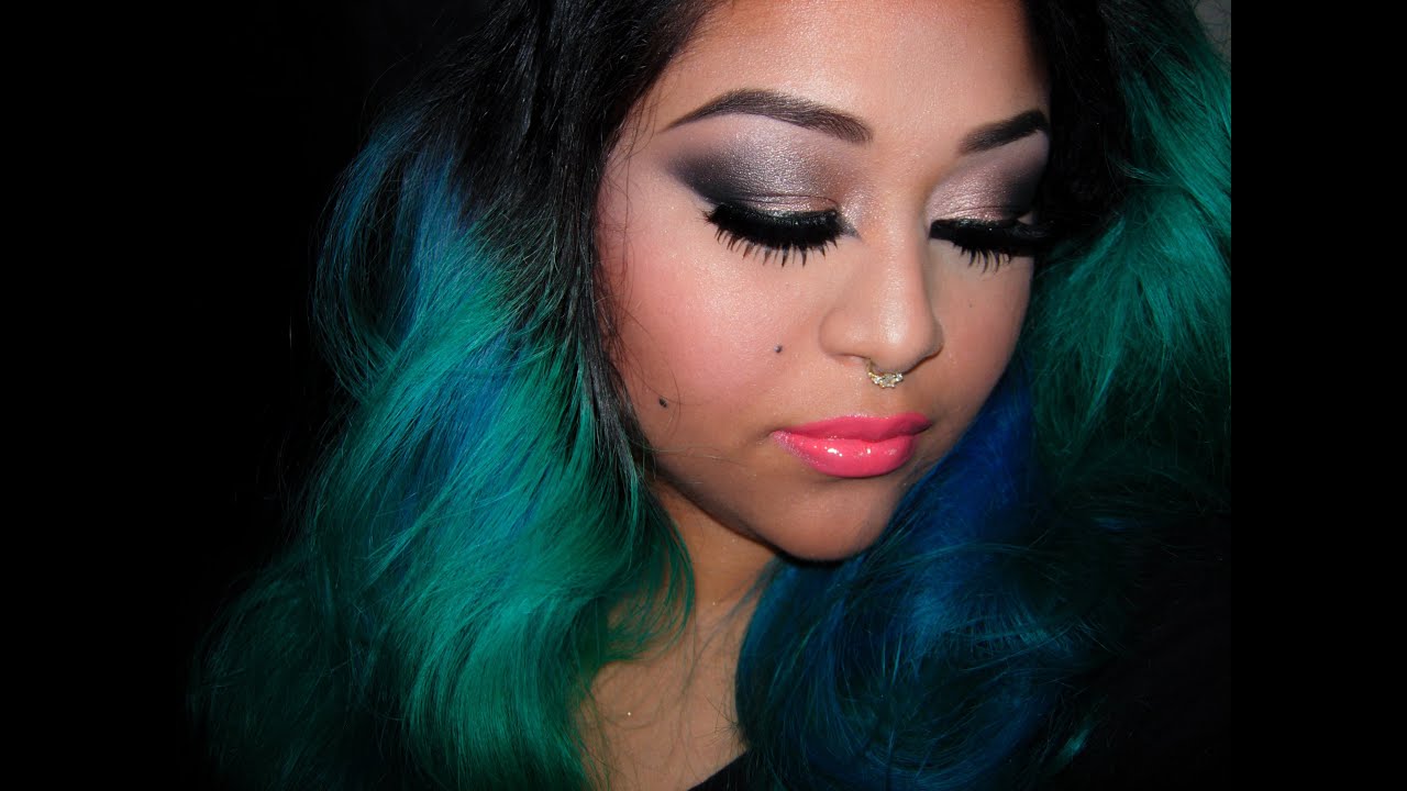 Smokey Eye with Bright Coral Lips Tutorial!!