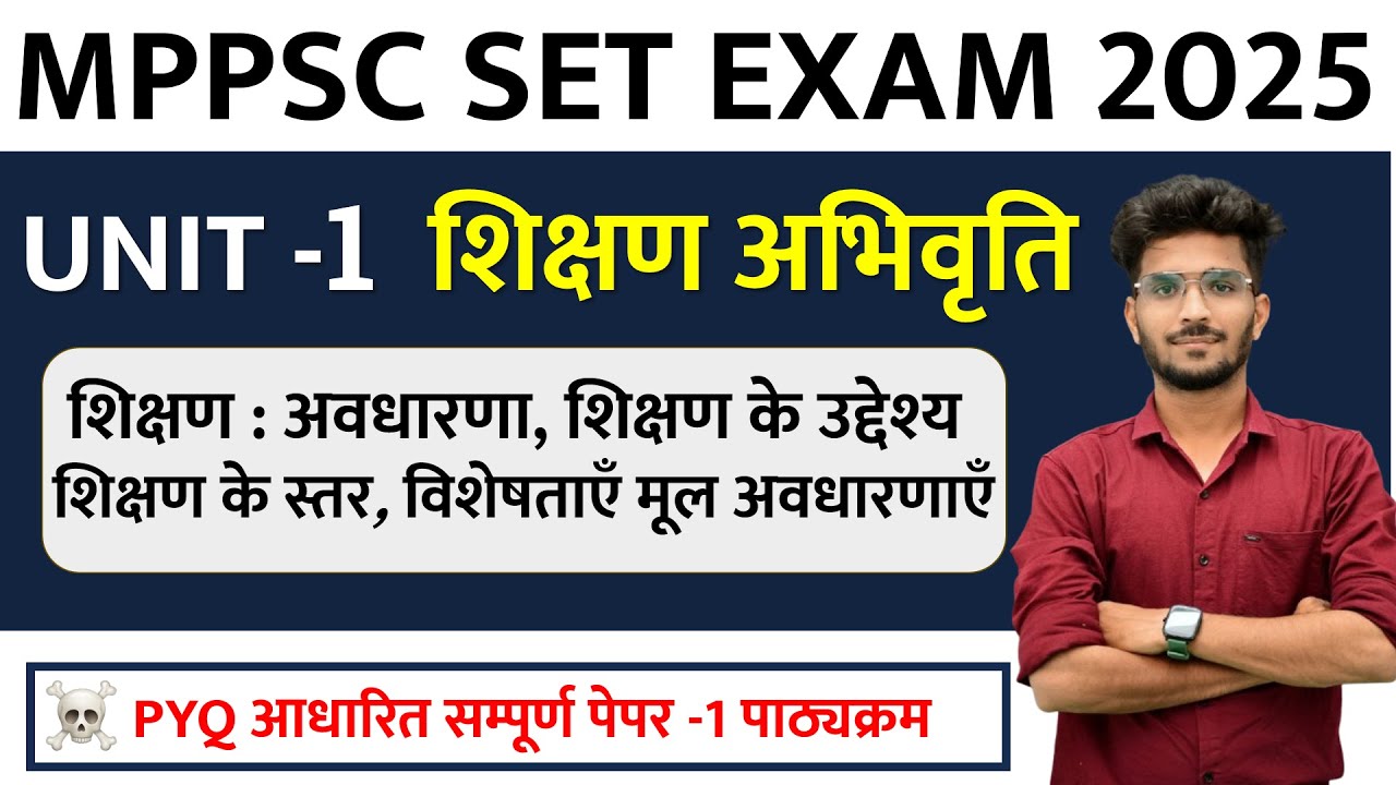 MP SET सम्पूर्ण  यूनिट -1 PAPER -1 सम्पूर्ण | शिक्षण अधिगम अभिवृति | #mpset