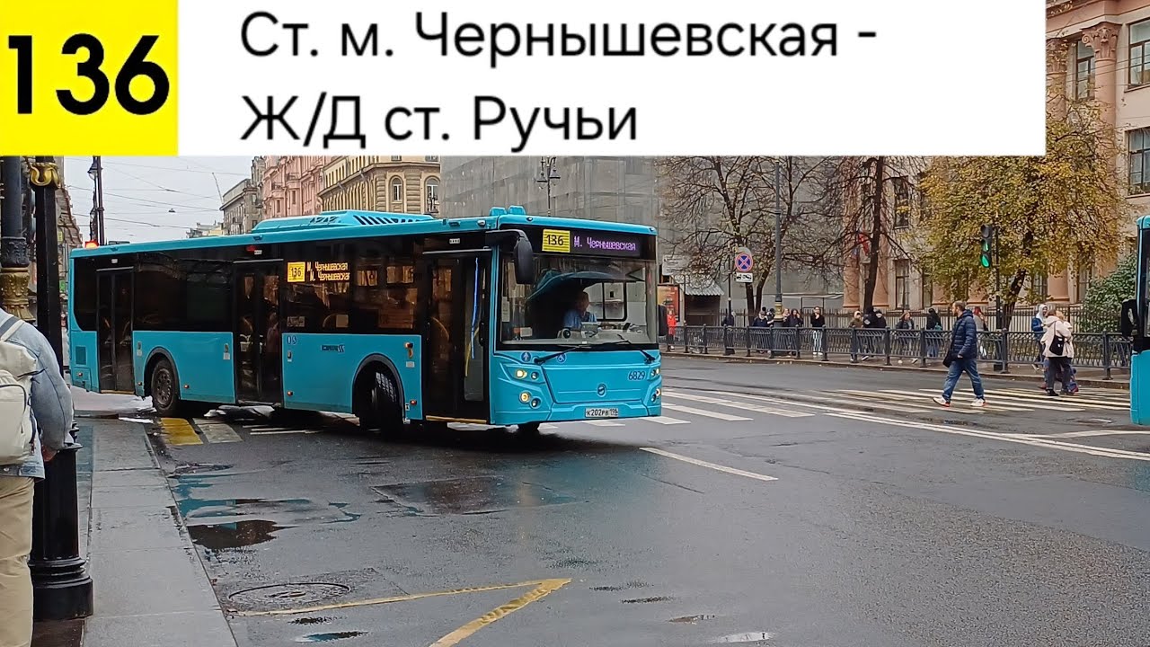 Автобус 136. Ст. м. Чернышевская - Ж/Д ст. Ручьи