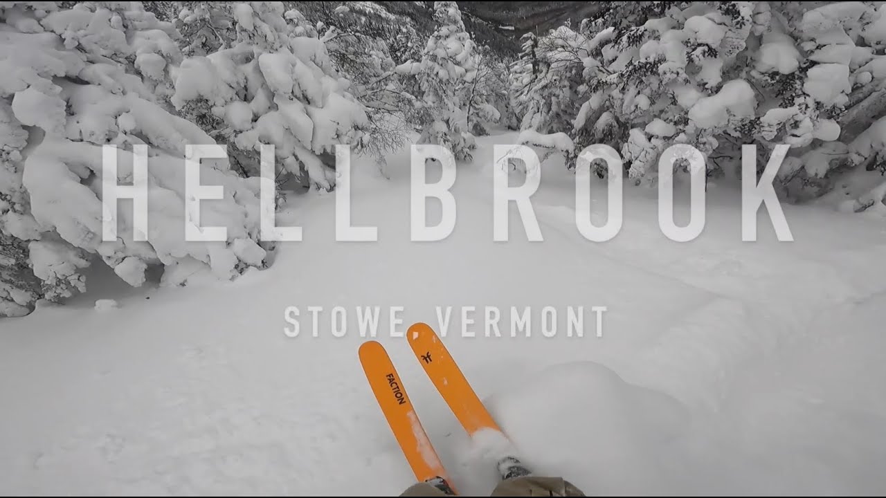 Stowe January: Skiing Hourglass Chute and Hellbrook