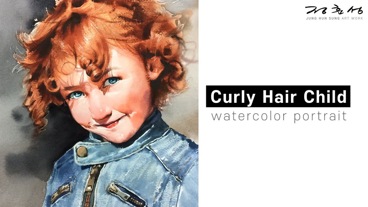 CURLY HAIR CHILD Watercolor portrait painting │ 인물수채화