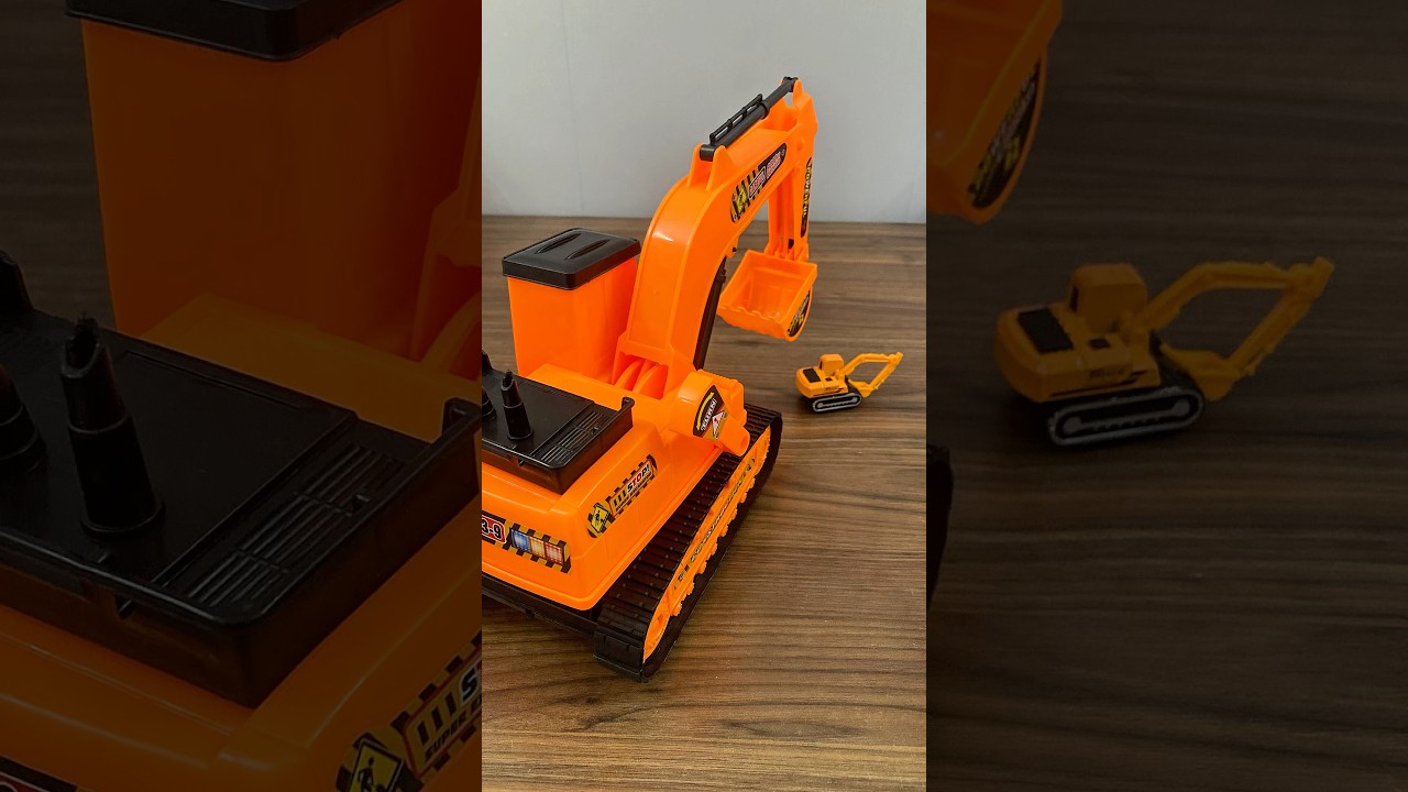 [ASMR] Unboxing & Review Satisfying Video: JCB Excavator small vs BIGGEST? #jcb #shorts #unboxing