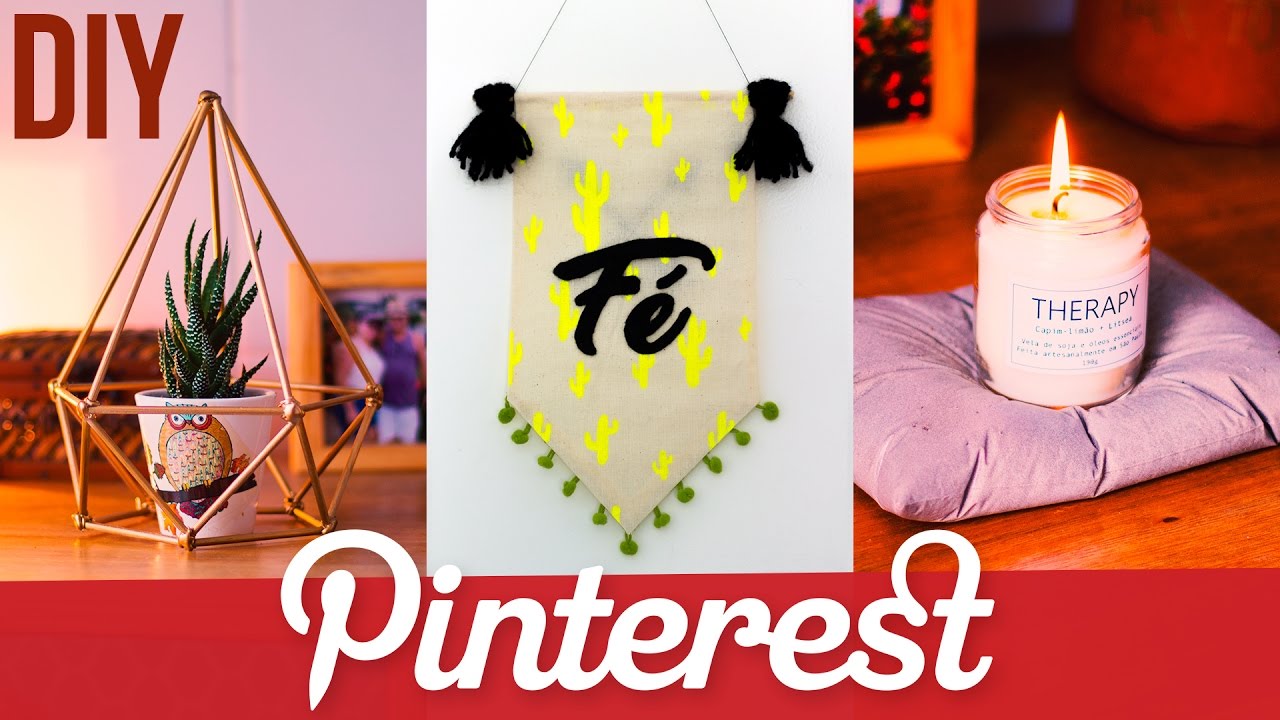 DIY - 3 DECORAÇÕES PINTEREST PARA O QUARTO