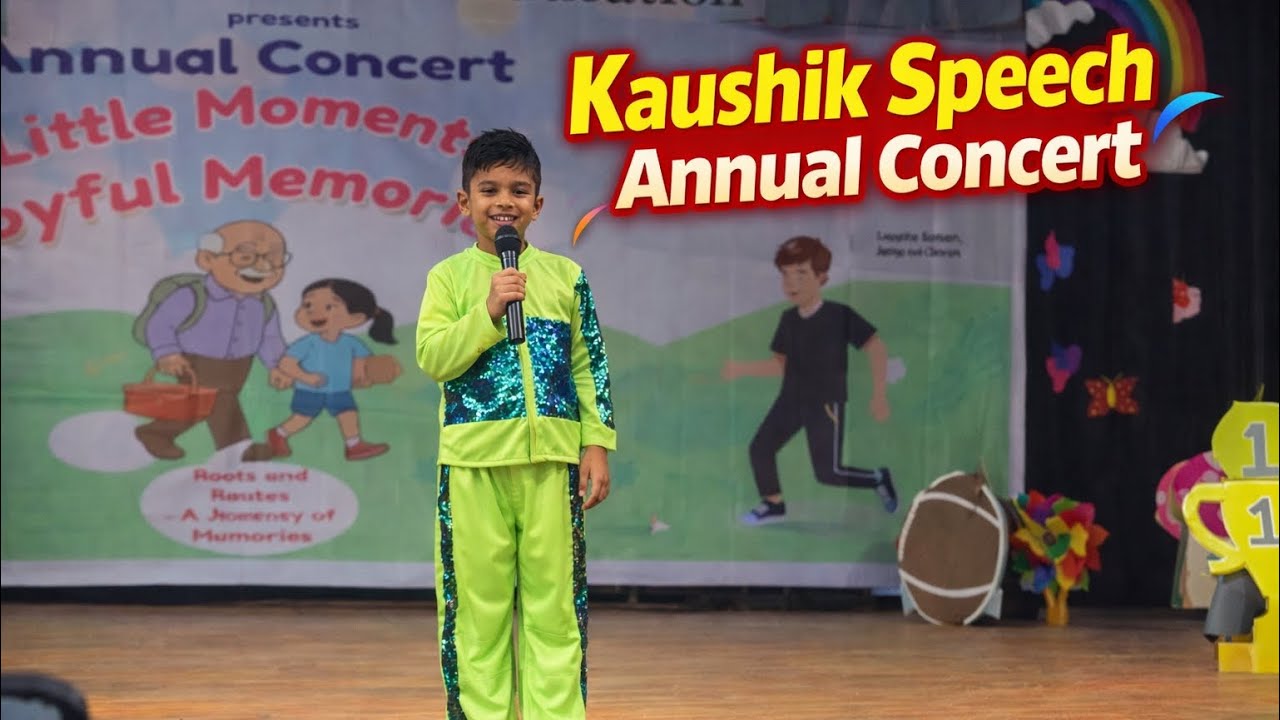 कौशिक स्पीच 🎤 | स्कूल Annual Concert 2026 | गोड मुलाचे भाषण