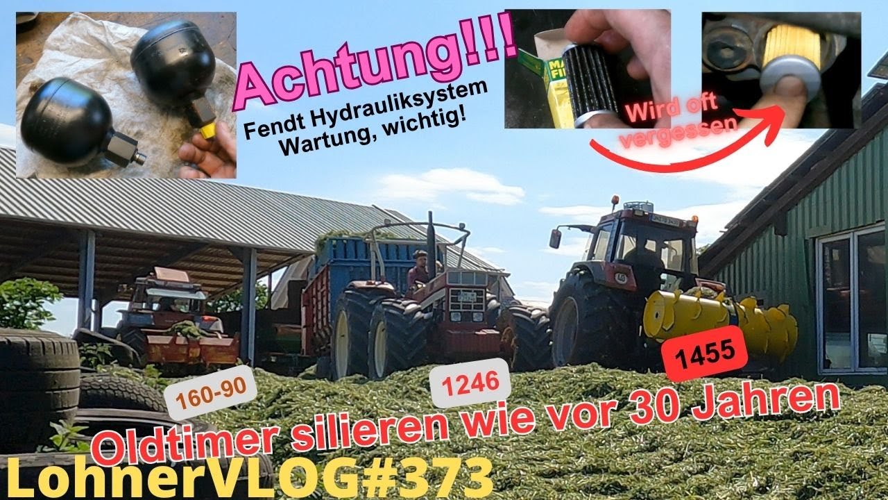 LohnerVLOG#373 Oldtimer silieren, Fiat 160-90, IHC 1455 XL u. 1246 I Wartung Hydraulik Fendt Favorit