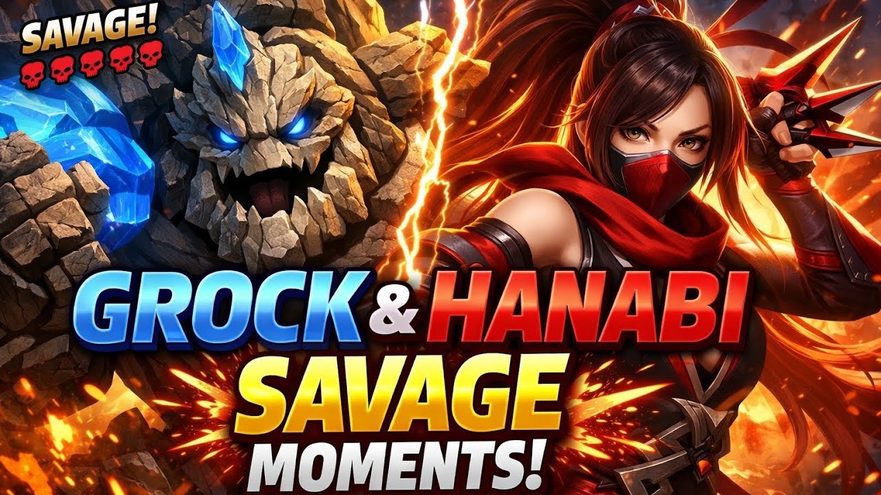 GROCK + HANABI SAVAGE 😱 | Enemy Full Destroy | MLBB Savage Moments
