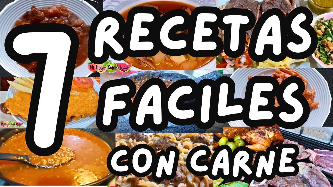✅7 RECETAS FACILES CON CARNE🥩 #mihogardulcehogar #recetasconcarne #comidasfacilesybaratas