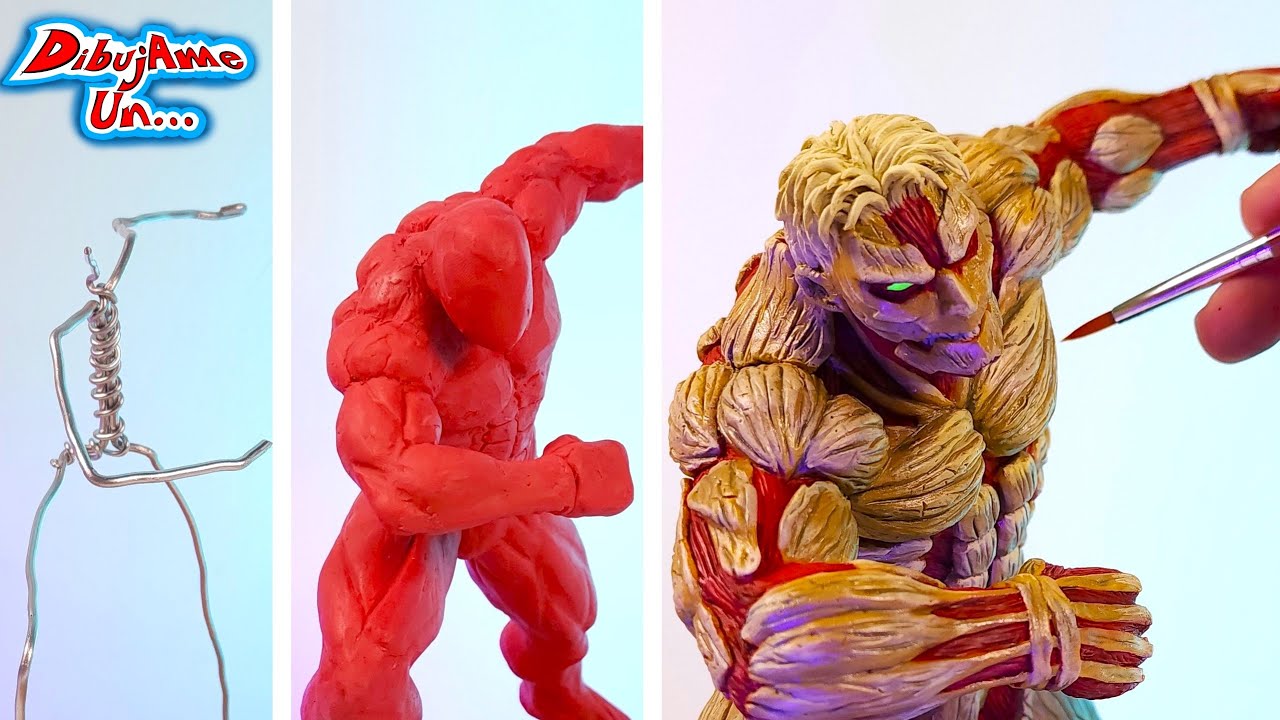 Como hacer TITAN ACORAZADO Escultura Plastilina Attack on Titan  進撃の巨人 | DibujAme Un...