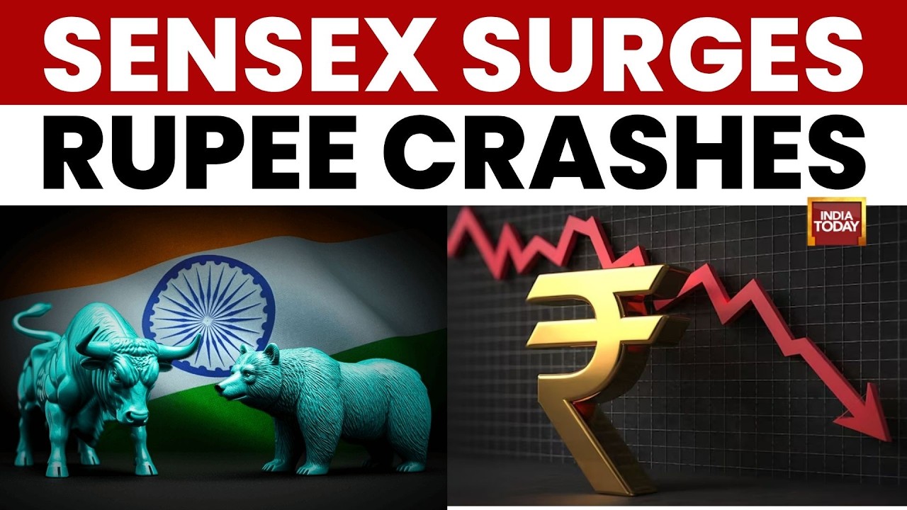 Sensex отыграл 1000 пунктов, рупия упала до рекордного минимума | Airtel смещает HDFC | India Today