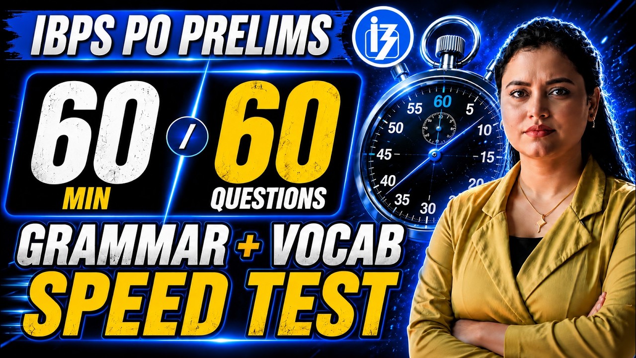 🎯 IBPS PO 2026 English Speed Test🔥| 60/60 Grammar & Vocabulary Challenge | Most Expected Questions