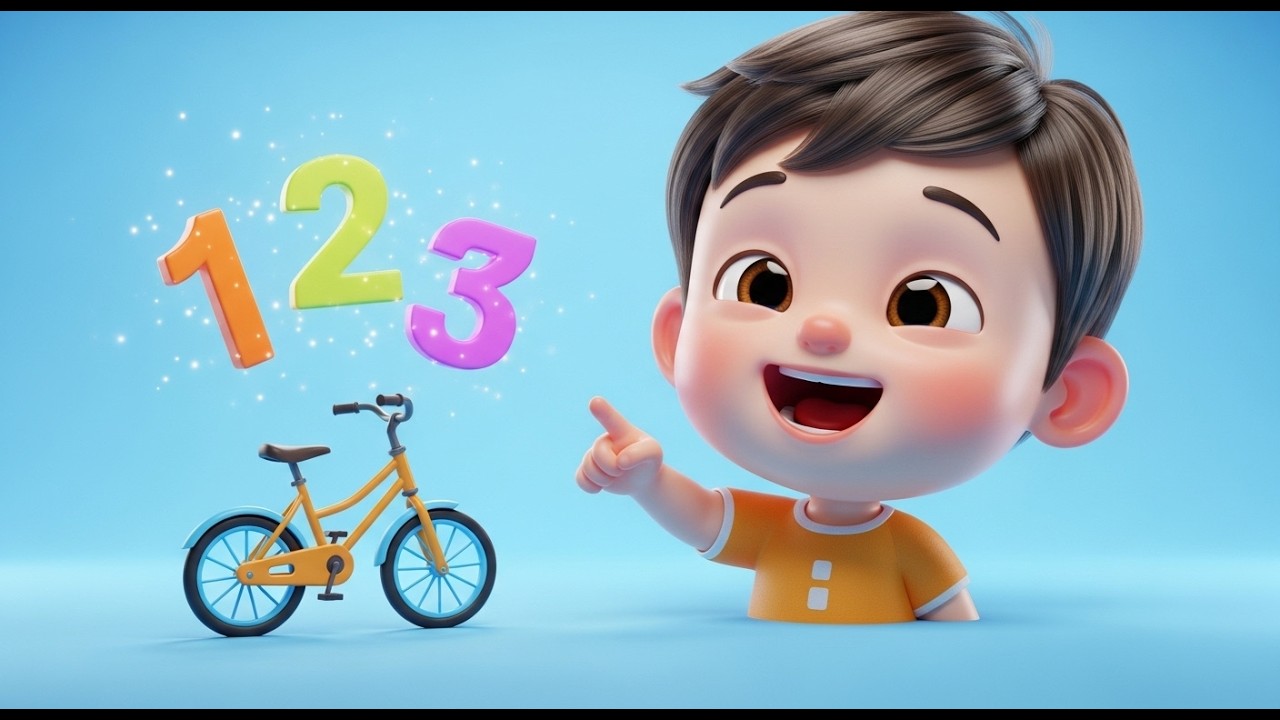1 2 3 Bike Ride | Kids Songs Counting Nursery Rhymes
