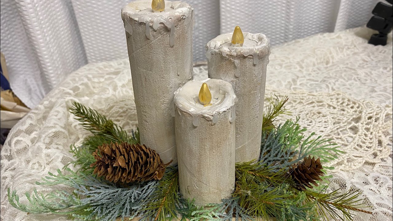 How to Make a Candle Centerpiece from tissue paper rolls