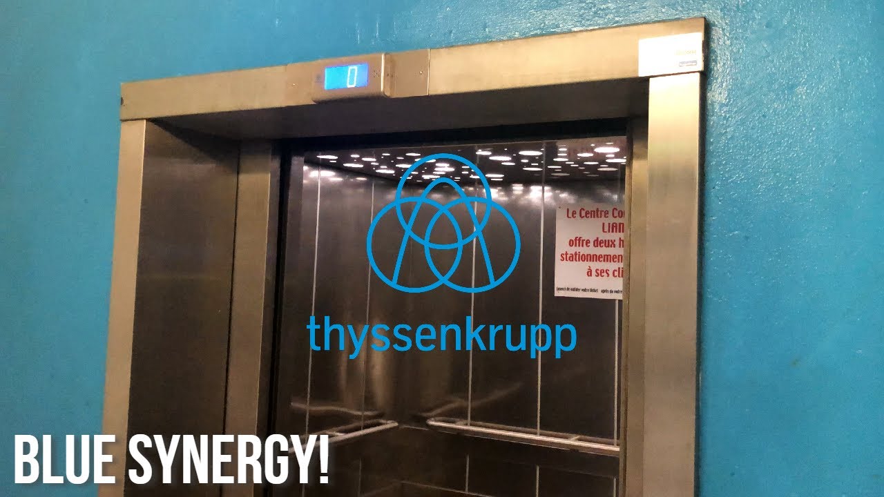 Old Guinet elevators modernised by ThyssenKrupp w/blue synergy @ Boulogne-sur-Mer FR