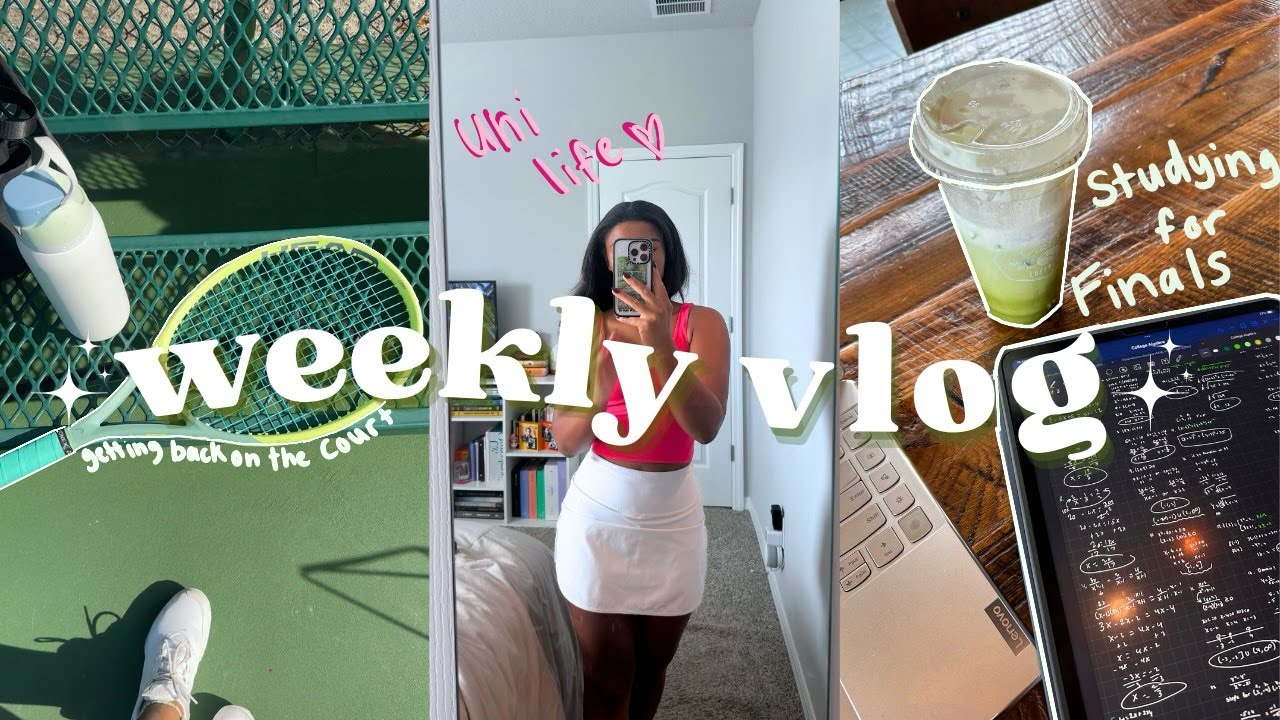 Uni life vlog🐰| life updates, finals szn, playing tennis, bookstore run, challengers