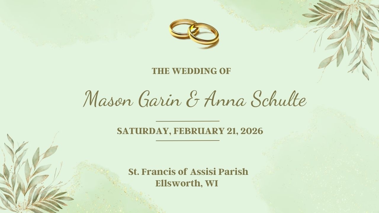 Garin/Schulte Wedding - Saturday, February 21, 2026, at 2:30pm