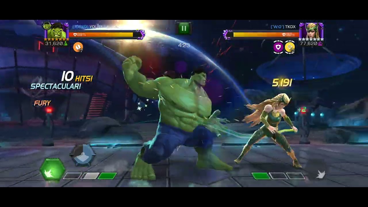 AW Season 57: Node 14 - 7r3 Enchantress smashed with Hulk