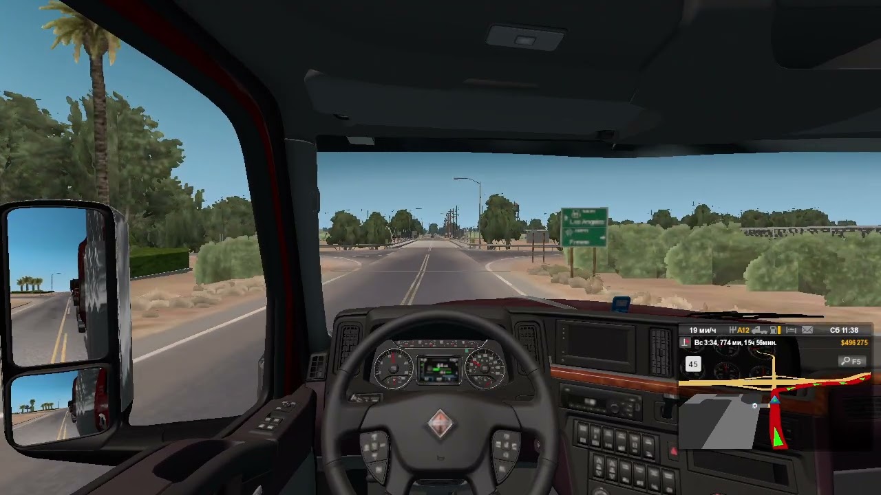 38) American Truck Simulator 1ми + Комбайн (19т) (781ми) - 195ми Бейкерсфилд (CA) - Даллес (OR)