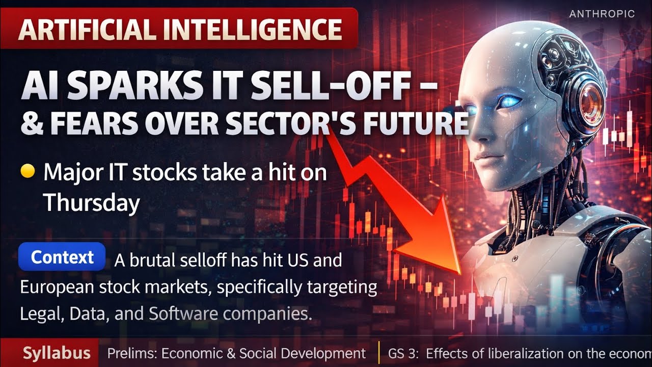 AI Sparks IT Sector Selloff | Impact on Indian Economy | UPSC GS 3 Analysis #upsc