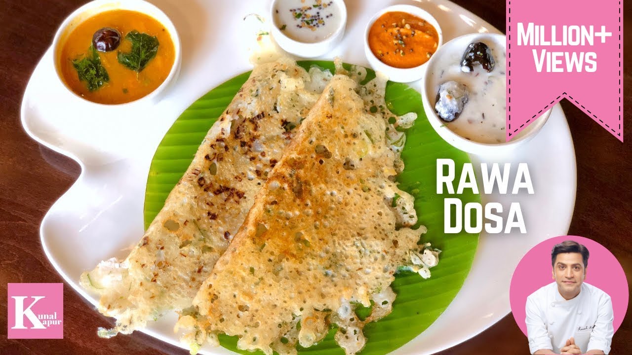 Healthy Instant Rawa Dosa Recipe | Crispy Sooji Dosa | रवा दोसा सूजी का | Chef Kunal Kapur
