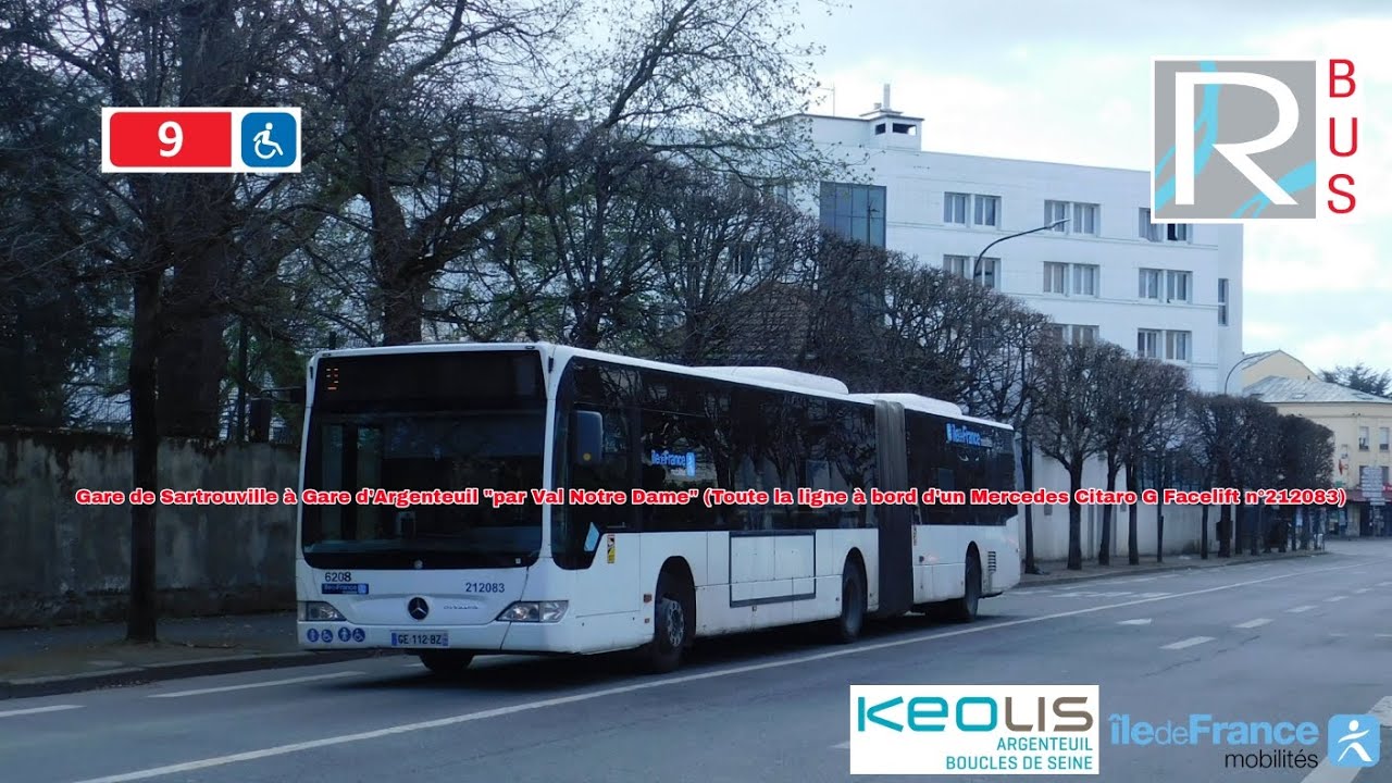 [Ligne 9 KEOLIS Argenteuil BdS] Citaro G FL n°212083 - Gare de Sartrouville à Gare d'Argenteuil