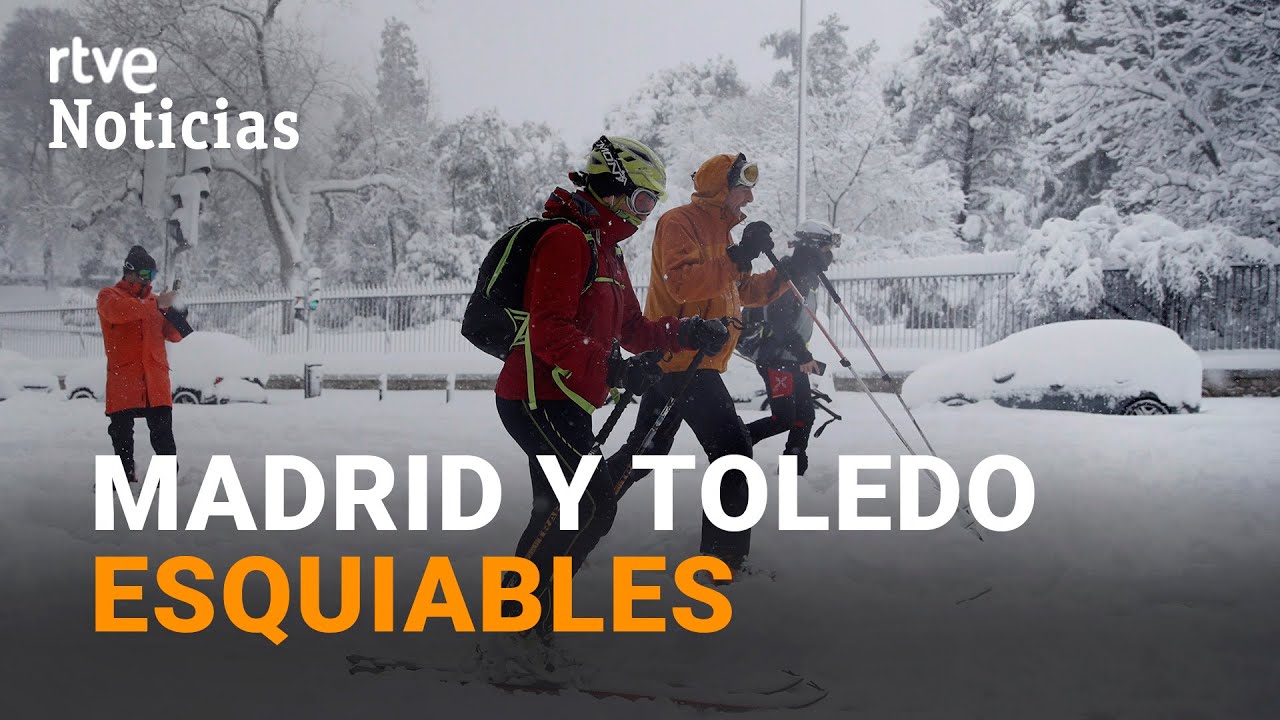 La HISTÓRICA NEVADA deja calles con esquiadores e imágenes insólitas en varias ciudades | RTVE