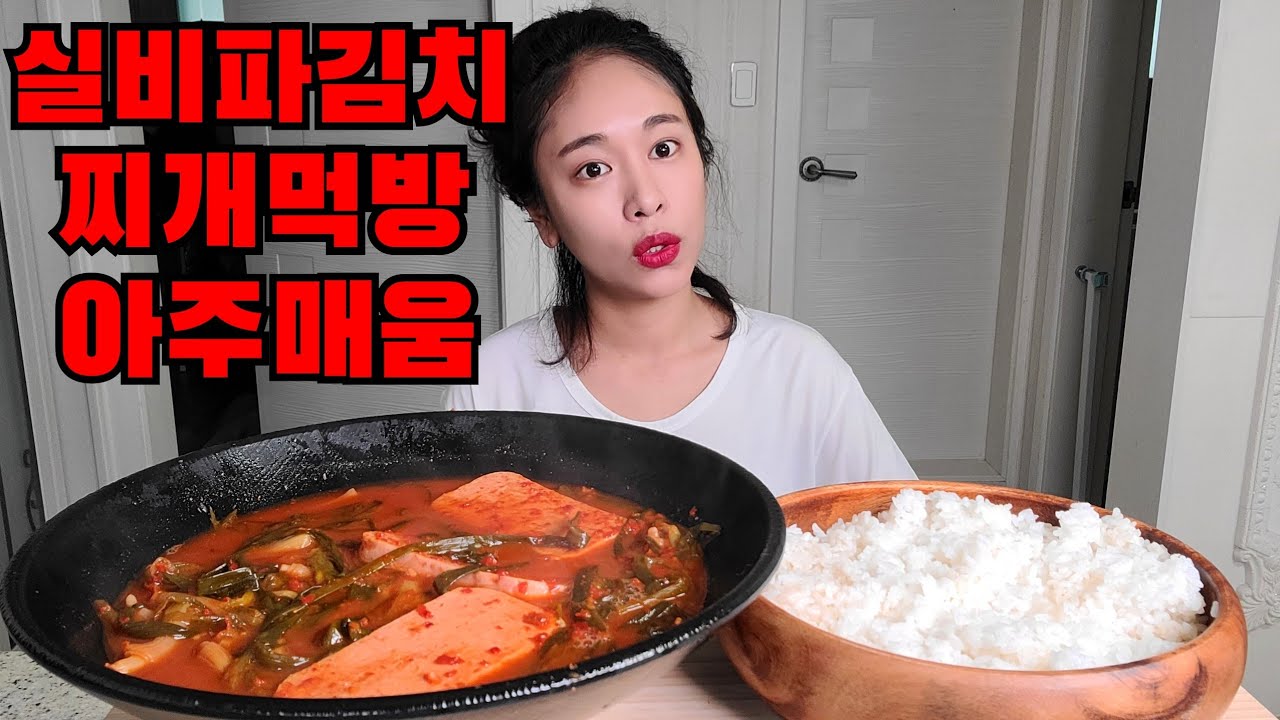 실비파김치 한통넣은 엄청매운 실비파김치 찌개 먹방 Korean Food Spicy Green onion kimchi Jjigae Mukbang eating show