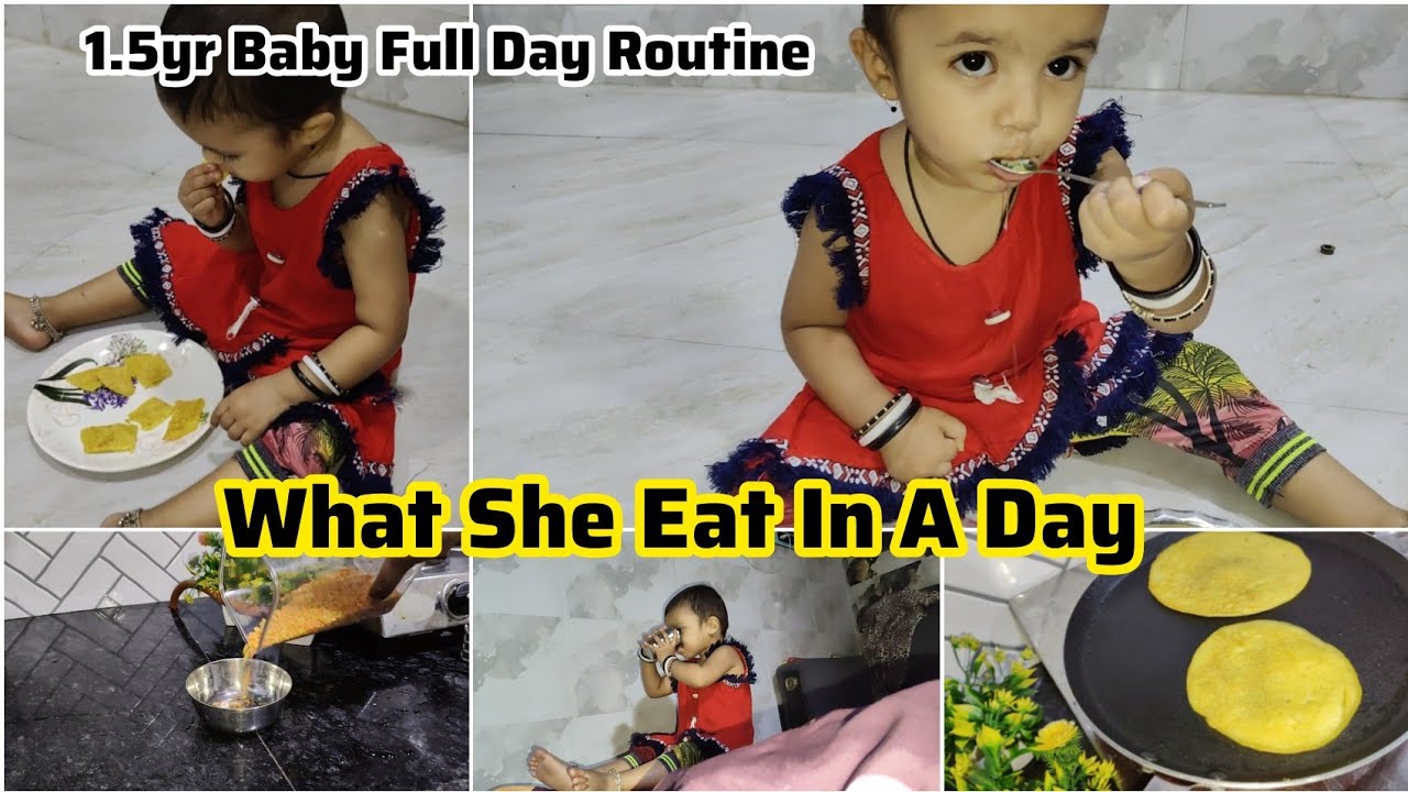 What My 18 month Baby EAT In A Day / Toddler Full Day Morning 2 Evening Routine #momof2 #meal #saba