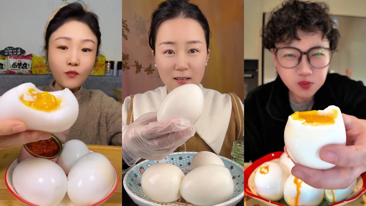 Mouthwatering Giant Goose Egg Mukbang: So Rich and Creamy! Eggs & Savory Chili Dip (Storytelling)