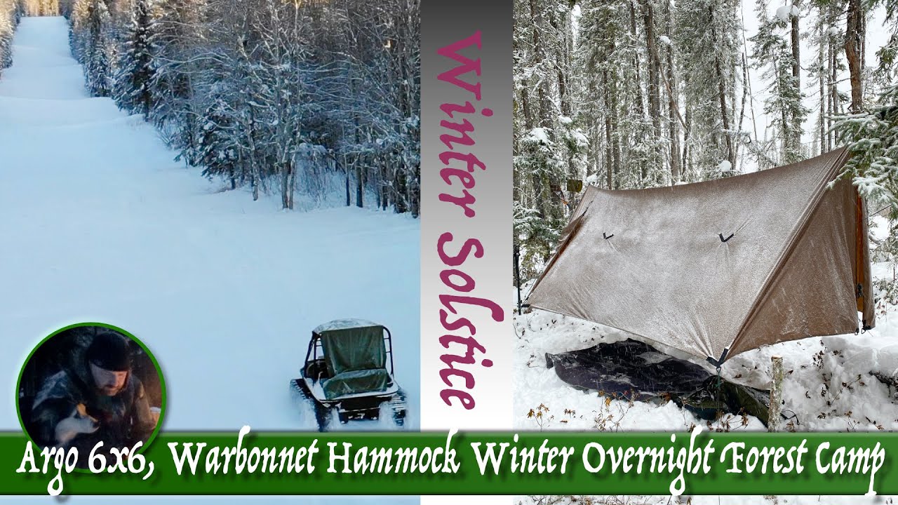 Argo 6x6, Warbonnet Hammock Winter Overnight Forest Camp