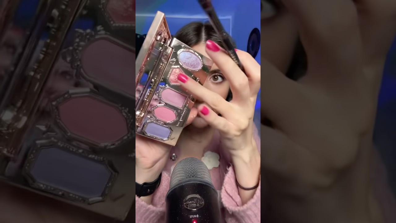 ASMR doing your makeup with 5 random products 🤩  #asmr #shorts #shortsasmr
